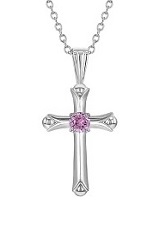 beautiful silver shiny cross baby necklace